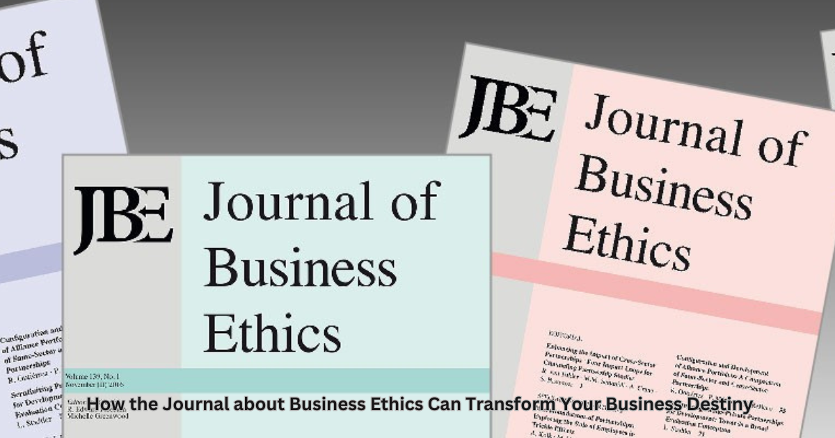 Ethics Equals Success: How the Journal about Business Ethics Can Transform Your Business Destiny